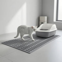 Silicone Cat Litter Mat Non-Slip Litter Mat with Grooved Surface Flexible Foldable for Cats