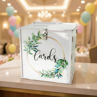 Ceremony Card Holder Box White Card Box with Top Openingopening for Newlyweds, Gift Tables