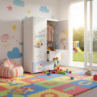Large Capacity Baby Clothes Armoire Long-Lasting Kids Wardrobe Closet Heavy Duty Children's Clothes Organizer Formaldehyde-Safe for Babies, Toddlers, Nursery, Playroom, Bedroom