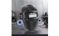 True-Color Metalworking Helmet with Fan Heat-Resistant Auto-Darkening Metalworking Helmet Breathable Safeguarding for Workshop