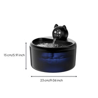 Cordless Cat Fountain with Stainless Steel Tray Wireless Cat Water Fountain Sensor-Activated Easy to Clean for Cats