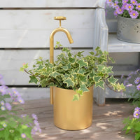 Vintage Iron Faucet Single Bucket Planter for Garden and Balcony