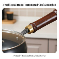 Traditional Chinese Wok Gas and Induction Compatible Carbon Steel Wok Carbon Steel Stir Fry Pan Natural Non-Stick Cookware