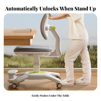 Height Adjustable Ergonomic Student Posture Chair Adaptive Double spine supportrest Ergonomic Splitspine support Chair Stable Base children's Furniture Soft Padded for Students, Kids 6-12, Parents, Studying, schoolwork, Study Room, Bedroom