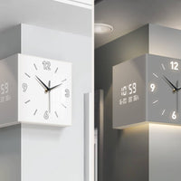 Corner Wall Clock Modern Minimalist Double Sided Wall Clock Space Saving for Living Room