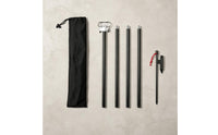 Telescopic Camping Lantern Stand Detachable Lamp Pole with Ground Stake Compact Light Pole with Double Hook Sturdy for Backyard