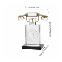 Telephone Figurine Desktop Display Phone Sculpture Decorative Piece Metal Handset Sculpture Ornament for Living Room