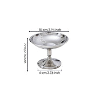 Dessert Cup with Pedestal Polished Metal Pudding Cup Food-Grade Sundae Dishes for Hosts, Dinner Parties, Afternoon Tea