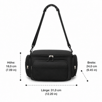 Fishing Bag for Carp Anglers, Oxford Fishing Bag 31x24x18cm with Shoulder Strap, Fishing Tackle Bag for Overnight Trips, Multifunctional Fishing Bag