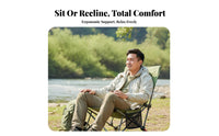 Lightweight Adjustable Outdoor Recliner No Assembly Required Camping Chair Heavy Duty Frame Folding Lounger High Load Capacity for Beachgoers, Sunbathers, Fishing, Beach, Poolside, Backyard