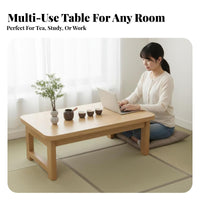 Space-Saving Folding Leg Table Multi-Purpose Foldable Lap Tray Portable Floor Desk Sturdy Construction for Students, Remote Workers, Adults, Bay alcove, Bedroom, Living Room, Home Office