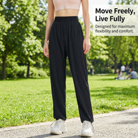 Joggers for Women UK with High Stretch Material for Running and Gym, Moisture Wicking Straight Leg Wide Athletic Pants
