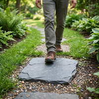 Grey Stone Landscaper Stepping Stones Border Outdoor Garden Pathway Pavers, High Strength Waterproof Stone for Home or Garden