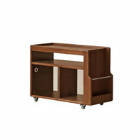 sturdy Wood Construction Rolling Tea Trolley Retro look 2-Tier Rolling Cart Mobile Design with Casters Side Table Multi-Functional for Homeowners, Apartment Dwellers, Entertainers, Living Room, Bedroom, Office, Reception Area