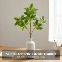 Imitation Japanese Faux Pieris Nordic Design Decorative Leaf Branch Maintenance Artificial Greenery Stem for Vase Arrangement, Bedroom, Dining Table