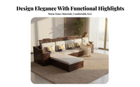 Sectional with Storage Drawers dense Wood Frame Living Room Furnishing Modern Chinese Design Sofa Set for Apartment Dwellers, Homeowners, Villa, House
