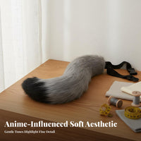 Cosplay Canine Tail Japanese Design Cat Girl Costume Tail Handmade Adjustable Strap for Cosplayers, Comic Conventions