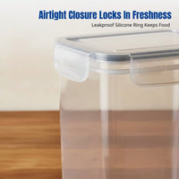 Airtight Food Storage Container Set, Large Capacity, Transparent, Stackable, for Refrigerator, Kitchen Organization