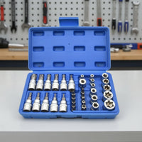 34 Pieces Ratchet Socket Tool Set Socket Tool Set with Case Knurled for Home Handymen, Vehicle Maintenance, Workshop, Home Repair