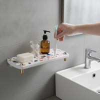 Diatomaceous Earth Absorbent Coaster Tray for Toothbrush Cups and Bathroom Storage