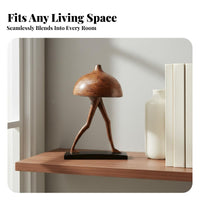 Abstract Toadstool Person Statue Artistic Walking Toadstool Figurine for Bedroom