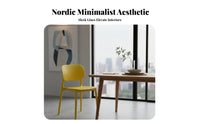 Stackable Molded Plastic Chair with Backrest Modern Design Molded Plastic Seat Minimalist Aesthetic Household Furniture Long-Lasting Construction for Homeowners, Business Owners, Interior Designers, Dining Room, Kitchen, Restaurant, Office