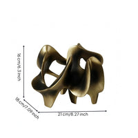 Geometric Metal Sculpture Easy to Clean Hollow Sculpture Decor Anti-Rust for Home Display