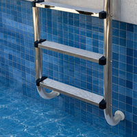 Rust Resistant 4 Step Pool Ladder Rustproof Stainless Steel Pool Ladder Low Maintenance Compact for Swimmers