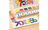 Hands-on Wooden Math Toy Child-Led Wooden Toy with Cards Colorful Number Blocks Preschool for Tabletop, Home Study