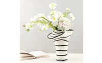 Modern Striped Flower Vase Eye-Catching Design Striped Vase Easy to Match Home Decor for TV Cabinet