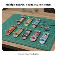 4 Pieces Finger Skateboard Set Includes Assembly Tool 96mm Fingerboard Pack Customizable Small Finger Skateboard Set for Teens, Indoor Play, Desk