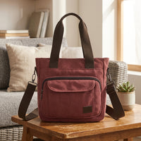 Travel Bag and Versatile Tote Bag for Daily Use, Vertical Square Work Bag with Secure Zipper, Canvas Crossbody Bag Women, Women's Handbag Pack 1