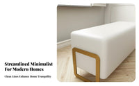 Minimalist Design Narrow Entryway Stool Light Luxury aesthetic Upholstered Bench Space-Saving Long Ottoman Multi-Purpose Use for Apartment Dwellers, Interior Decorators, Hallway, Walk-in Closet, dressing area, Commercial Spaces