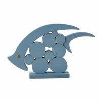 Wooden Fishes Figurine Hand-Finished Detail Wooden Fishes Decor Painted Detail Nautical Wood Sculpture for Tabletop, Shelf