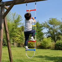 Escape Ladder Rope Ladder for High Floors Nylon Multicolor Rope Ladder Suspended with Carabiner for Ages 3-14