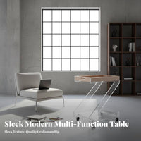 Clear Design Transparent C-Shaped Nightstand Movable with casters Sofa Side Table Modern aesthetic Rolling Cart Mobile for Apartment Dwellers, Remote Workers, Living Room, Couchside, Bedroom, Small Spaces