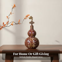 Brass Gourd Ornament Dark Red Indoor Display Gourd Ornament