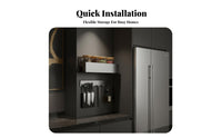Nailtool-Less Installation Attractive Refrigerator Rack Space Saving Attractive Refrigerator Shelf Multipurpose Use Kitchen Organizer Includes Hanging Hooks for Home Cooks, Families, On Metal Surfaces, Small Areas, Bathroom, Laundry Room