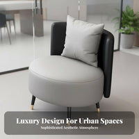 Padded Cushions Upholstered Guest Armchair Long-Lasting Construction Upholstered Barrel Chair and Table Set Modern Design Commercial Furniture Easy to Clean for Interior Designers, Business Owners, Hotel Lobby, Beauty Salon, Waiting Room, Retail Shop
