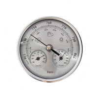 3-in-1 Air Pressure Gauge Thermometer Hygrometer Easy-to-Read Analog Weather Station Round Air Pressure Gauge Hygrometer Thermometer Metal Bezel
