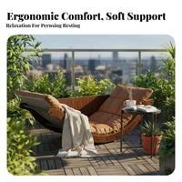 Multi-Functional Banana-Shaped Lounger with Footrest Padded padding Rocking Recliner Ergonomic Design rocking chair High Weight Capacity for Seniors, Readers, Parents, Balcony, resting, Relaxation, Living Room
