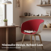 Modern Design Single Cushisingled Seat Soft Upholstery Upholstered Shell Chair Curved Backrest Seating Furniture Thickly Padded for Business Owners, Interior Designers, Dining Room, Reception Area, Kitchen, Bedroom