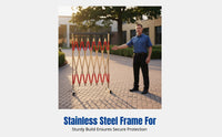 Stainless Steel Expandable Barrier, Mobile Safety Fence, Folding Guardrail for Construction, School, Outdoor Isolation