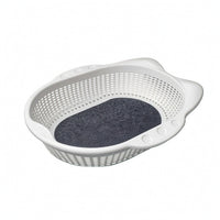 Plastic Cat Basket Woven Cat Bed with Cushion Ventilated Pet Basket Cozy Soft for Cats, Indoor, Living Room