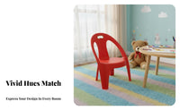 Long-Lasting Stackable Plastic Seat with Backrest Easy to Clean Low Stool Polished Edges Small Chair Strong Load-Bearing for Children, Families, Living Room, Entryway, Kitchen, Bedroom