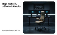 Ergonomic Design Highspine Managerial Chair 360-Degree rotate Office Furniture Adjustable Height Desk Seat Padded Cushioning for Managerials, Professionals, Students, Study Room