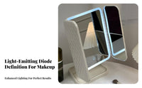 light-emitting diode Fill Light Lighted Makeup Mirror Portable Design Lighted Cosmetic Mirror Adjustable Angle glamour Accessory rotate Rotation for Women, Teen Girls, Students, Dorm Room, Dressing Table, Bedroom, Travel