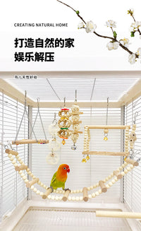 Parrot Toy Set with Swing, Perch, and Climbing Ladder
