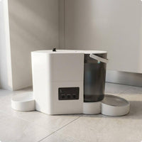 Large Capacity Pet Feeder Set Transparent Hopper Automatic Pet Feeder Anti-Skid Base for Home