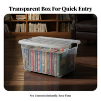 See-Through Design Wheeled Storage Box Large Capacity Clear Container with casters Thickened Construction Home Organization Portable for Homeowners, Apartment Dwellers, Playroom, Bedroom, Closet, Living Room